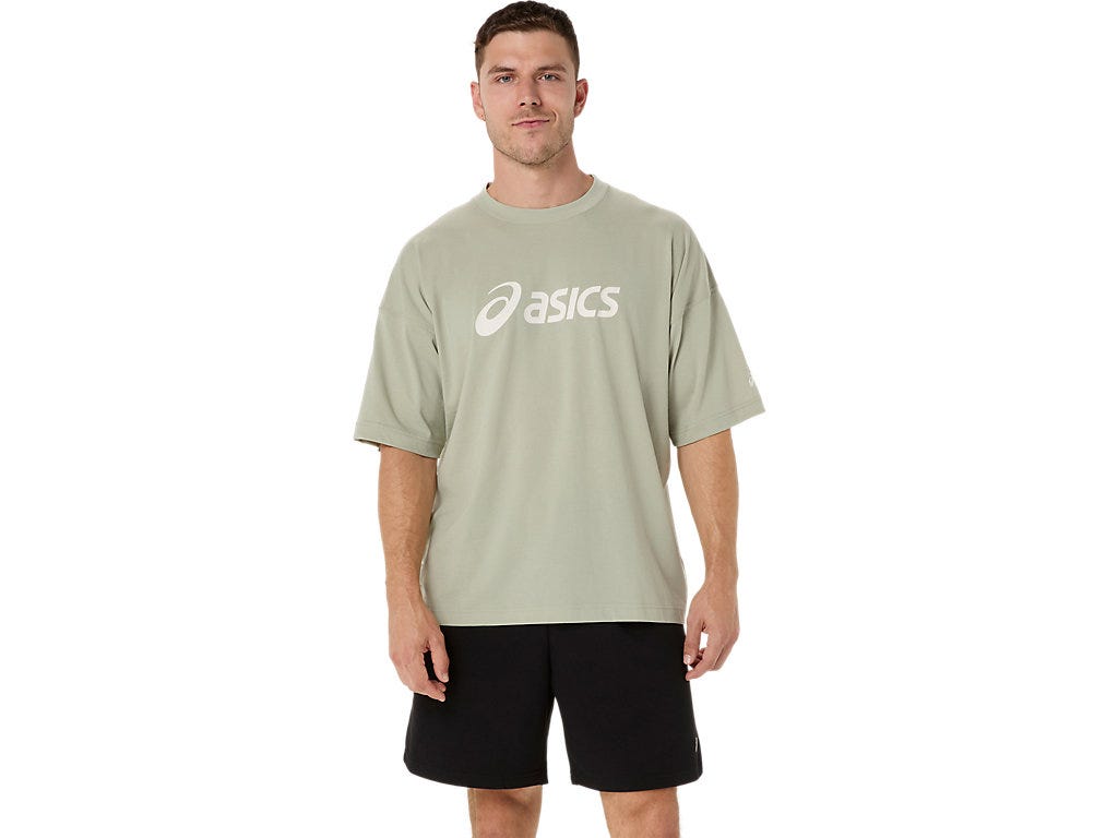 ASICS LOGO RELAXED TEE - Olive Grey
