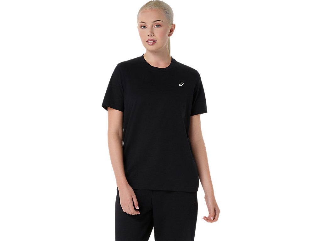 ASICS SPIRAL EMBROIDERY TEE - Performance Black
